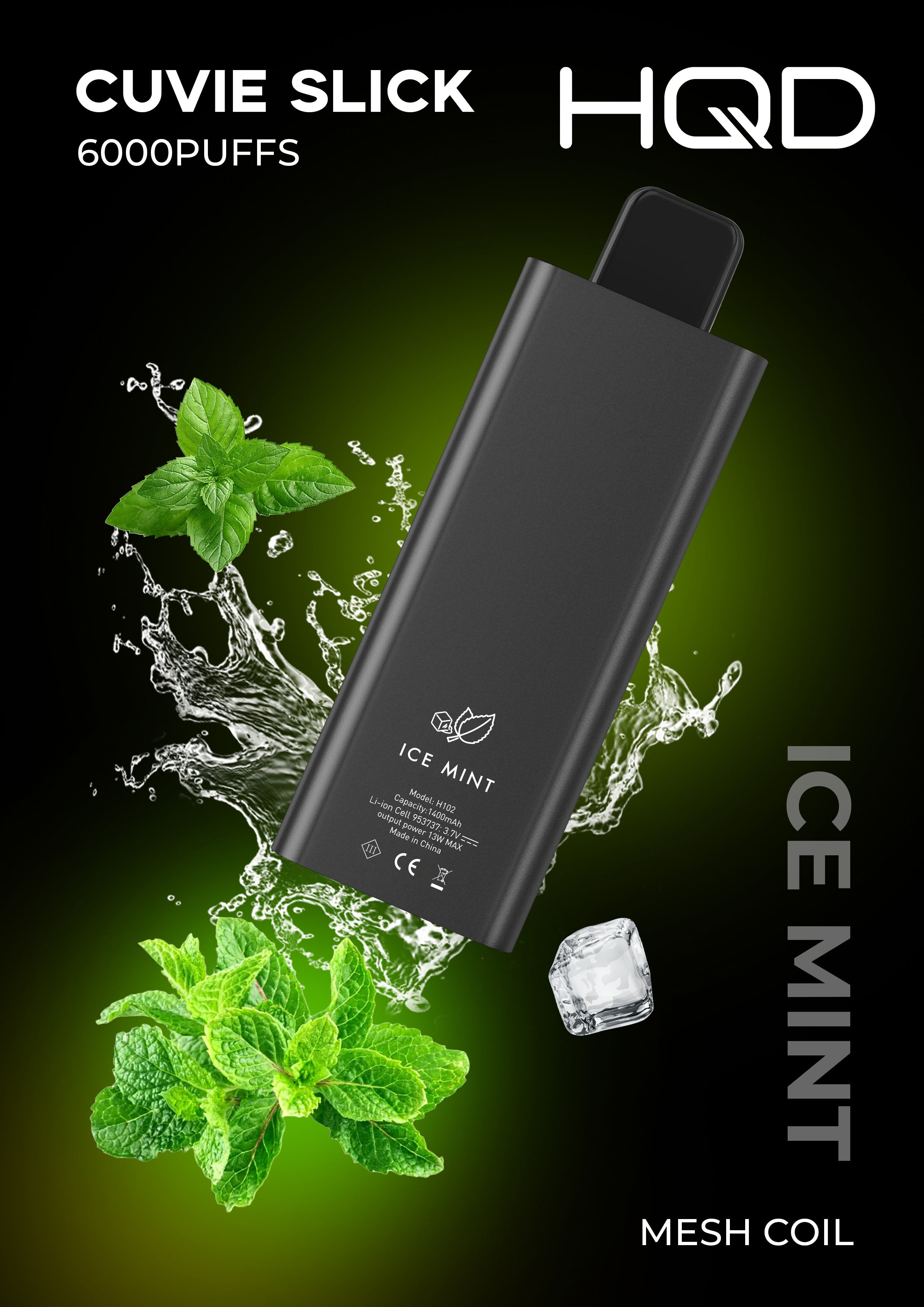 Buy HQD Cuvie Slick 6000 puffs  Ice Mint in UAE | HQD UAE