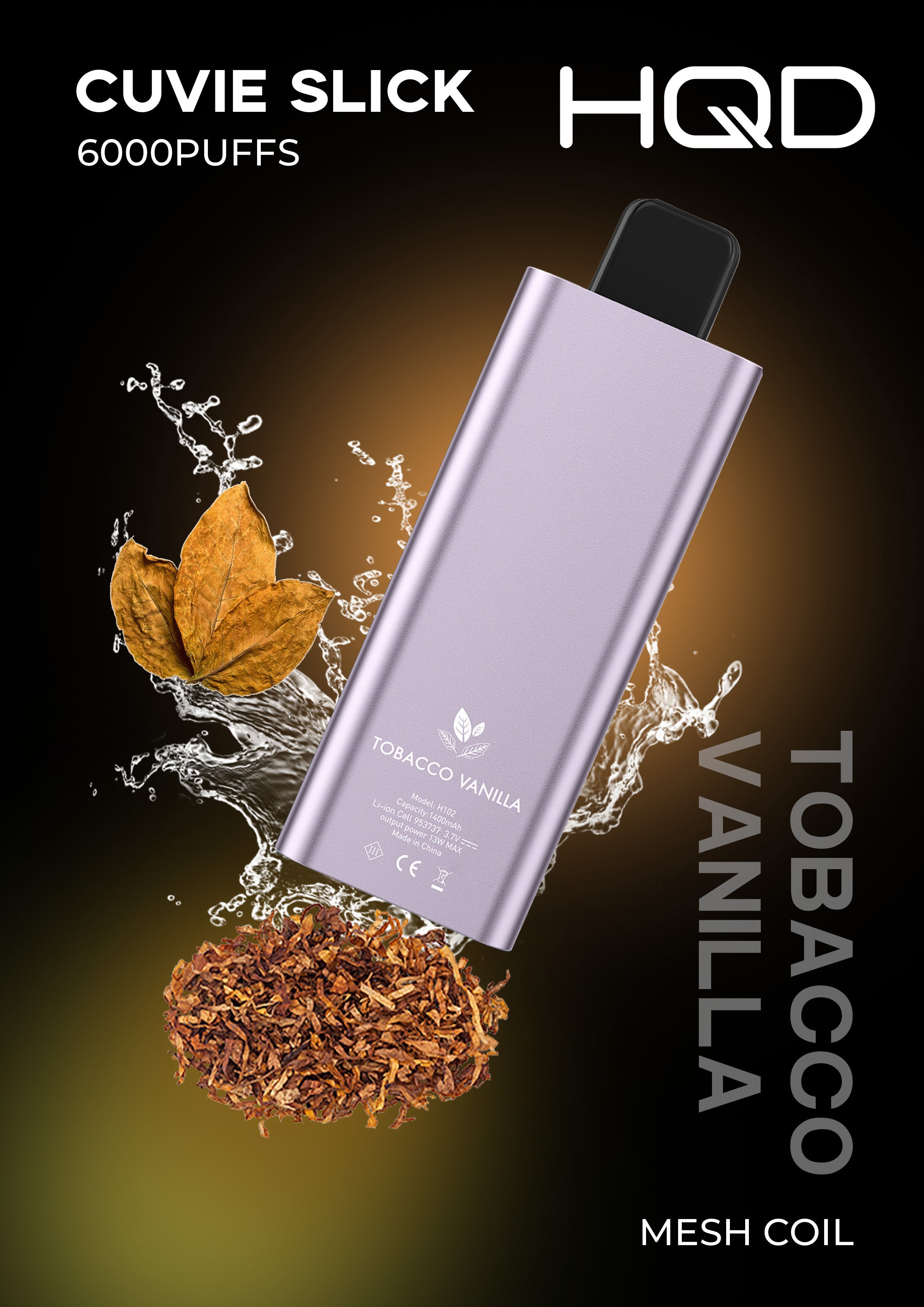 hqd tobacco 6000 PUFFS  Vape MoKing HQD Cuvie Plus Tobacco |